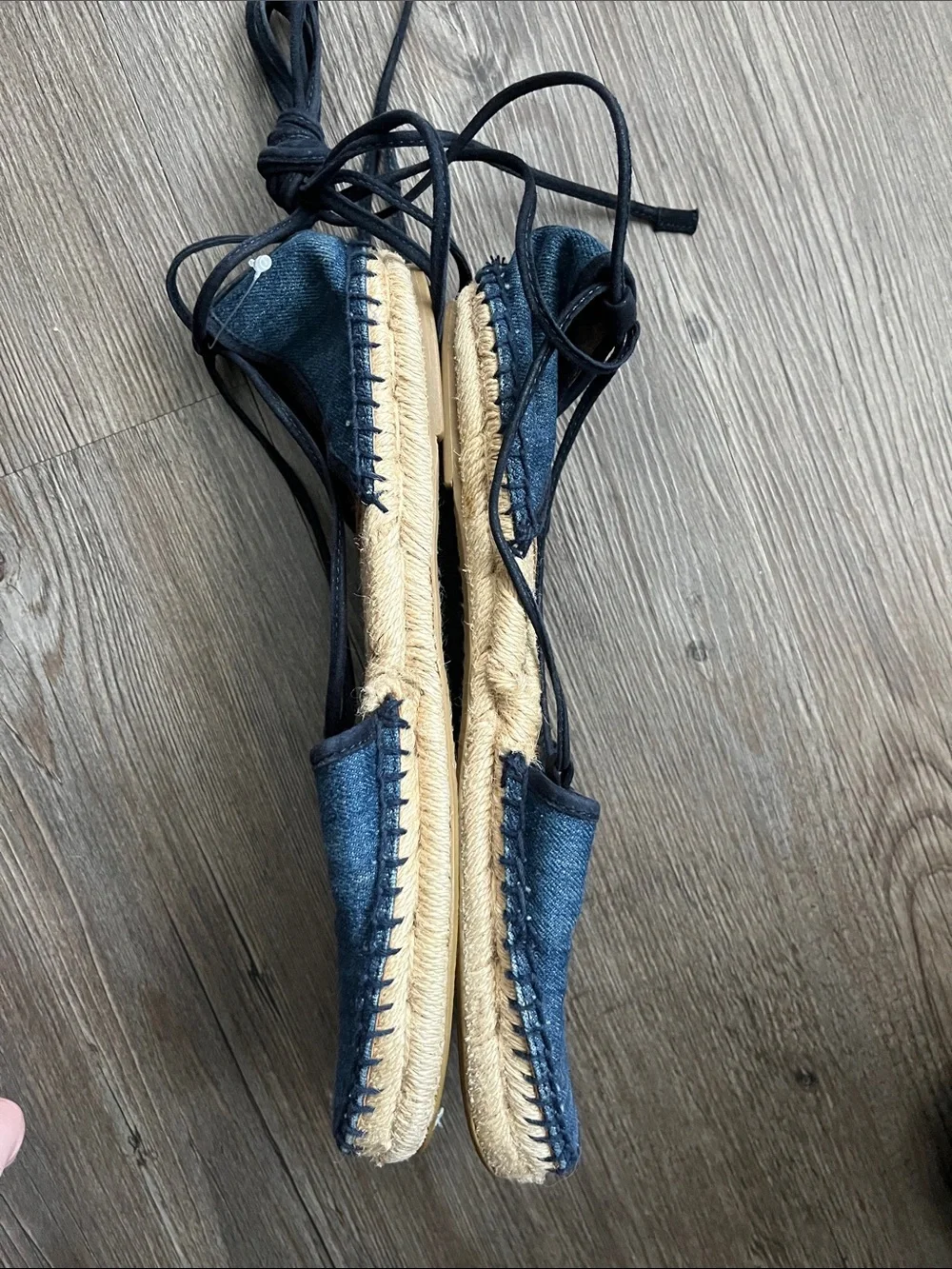 FRYE Denim Lace-Up Espadrilles